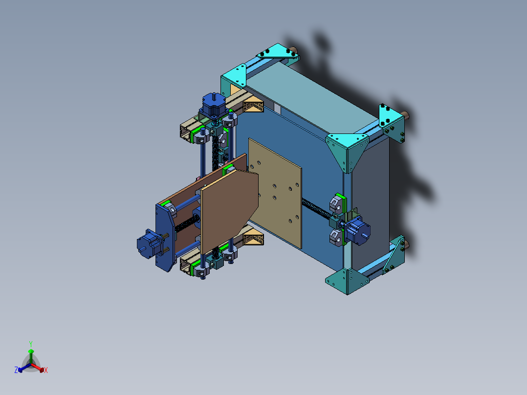 3轴小数控机床结构设计模型正等轴测图