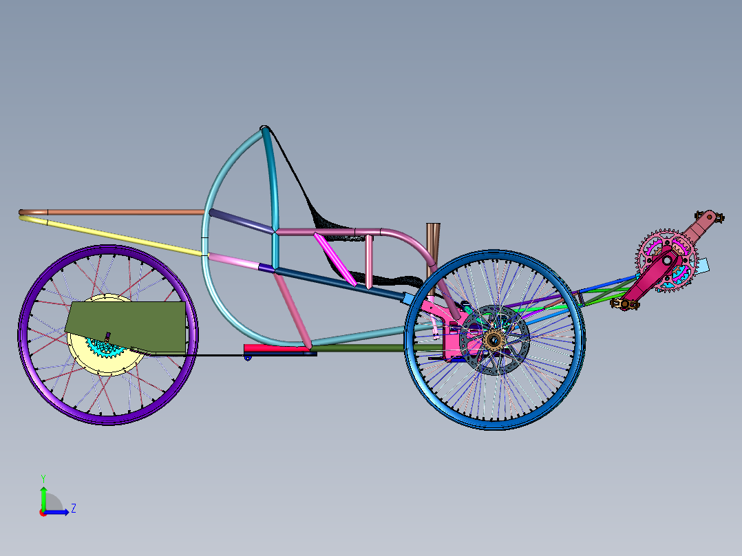 高科技三轮自行车左视图