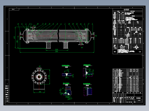 20m²缠绕式螺旋管换热器压力容器设计资料含CAD+说明书