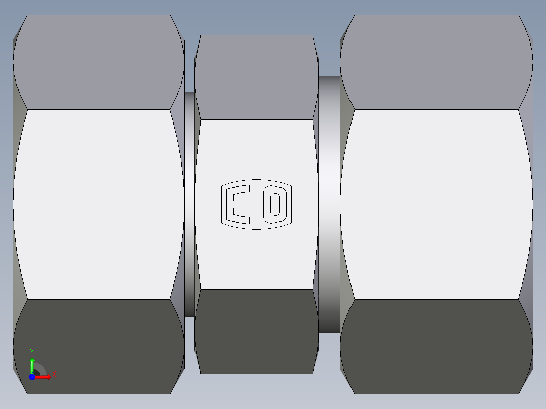 卡套式工业通用硬管接头EO_Distance_piece_adapter_DA25ZS71前视图