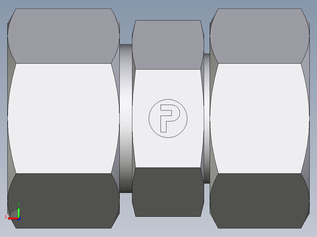 卡套式工业通用硬管接头EO_Distance_piece_adapter_DA25ZS71后视图