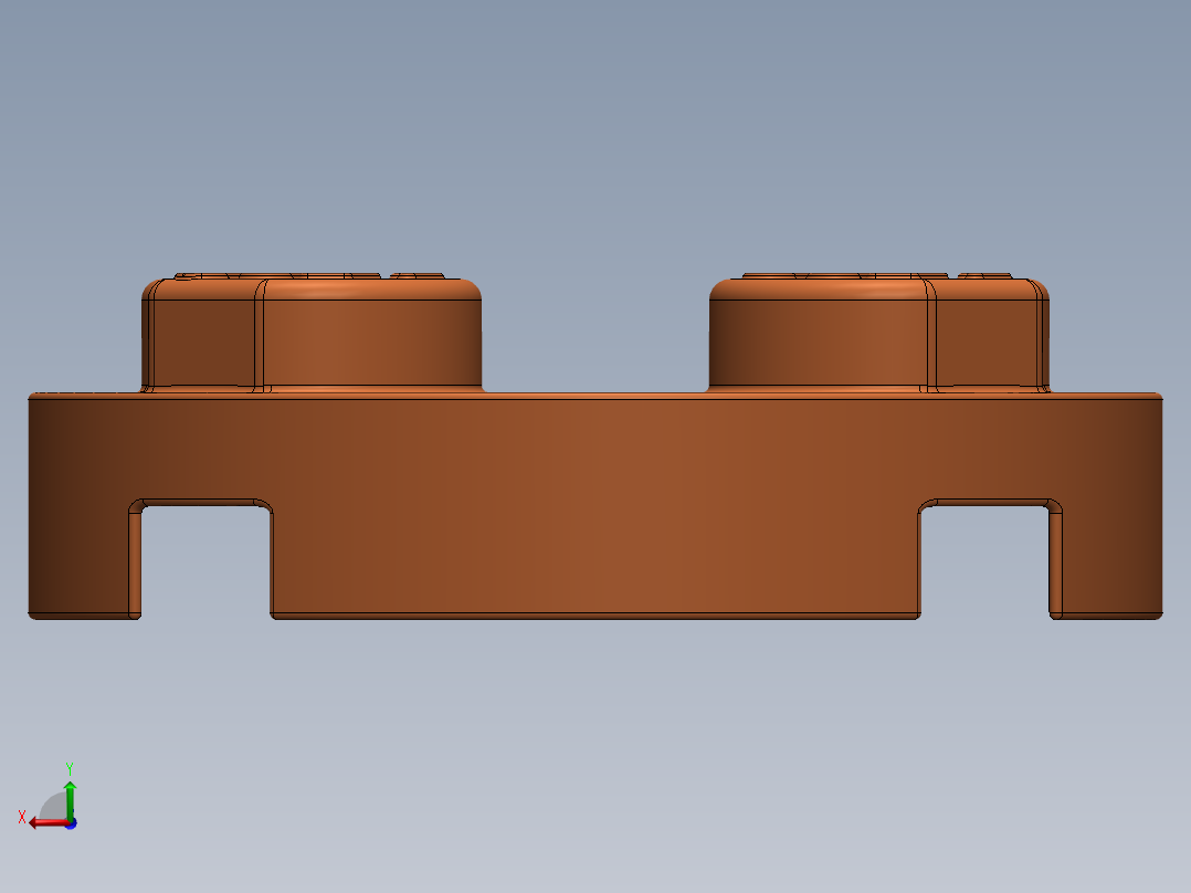 乐高零件 4032 板 2 x 2 圆形-4032 Neon Orange Plate 2 x 2 Round.SLDPRT后视图