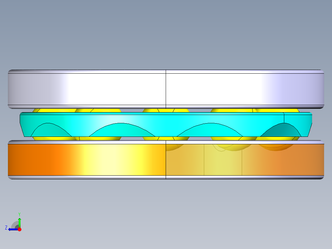 平面推力球轴承51101右视图