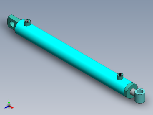 液压缸 油缸 (4)正等轴测缩略图