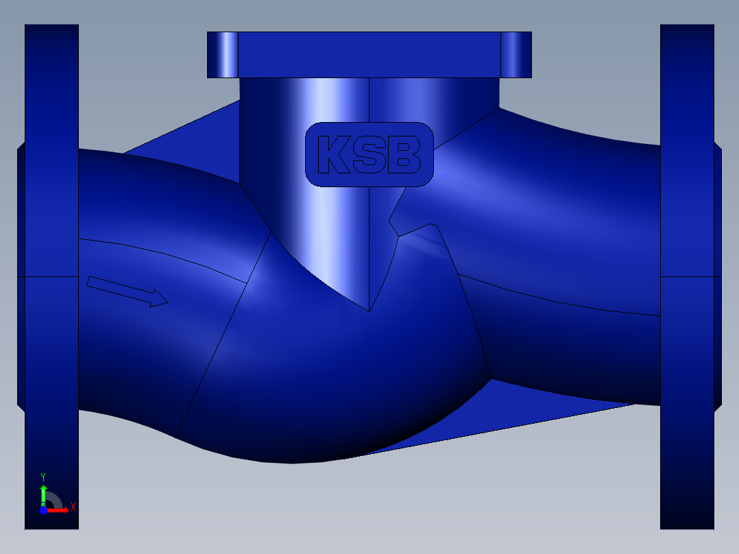 阀门模型-BOA_H_R_Straight_Body_DN50_PN16前视图
