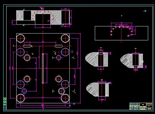 电池盒盖注塑模全套CAD图纸 机械设计CAD图纸DWG图纸2D图纸缩略图