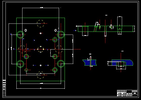 电池盒盖注塑模全套CAD图纸 机械设计CAD图纸DWG图纸2D图纸