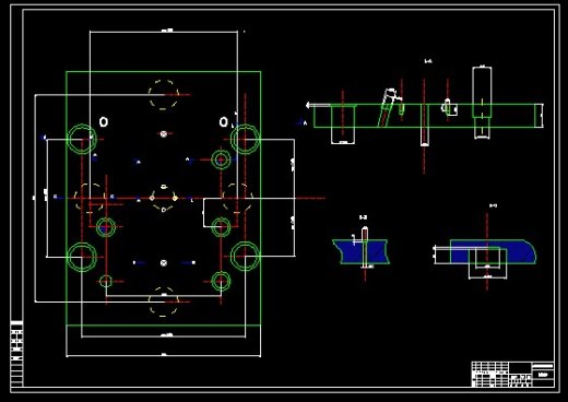 电池盒盖注塑模全套CAD图纸 机械设计CAD图纸DWG图纸2D图纸缩略图