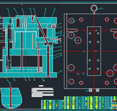 电池盒盖注塑模全套CAD图纸 机械设计CAD图纸DWG图纸2D图纸