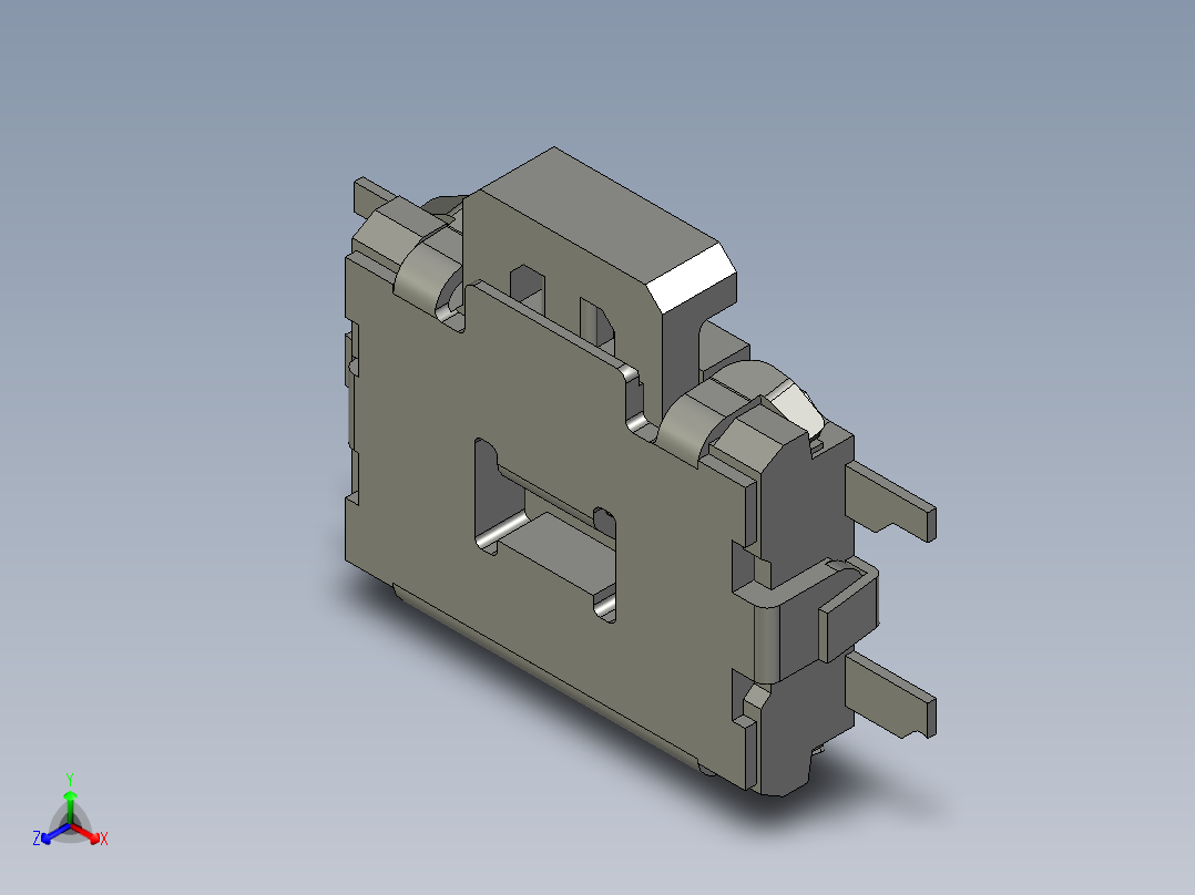 14.7㎜ x 3.5㎜两路侧面操纵SMD轻触开关正等轴测图