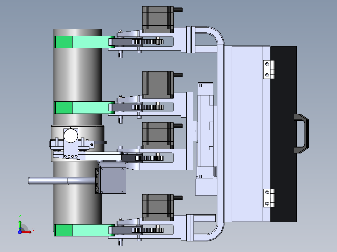 爬杆清洁机器人设计【含三维SW模型+CAD图纸+说明书】前视图