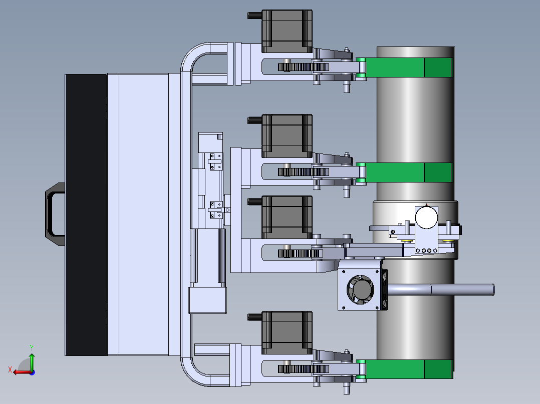 爬杆清洁机器人设计【含三维SW模型+CAD图纸+说明书】后视图