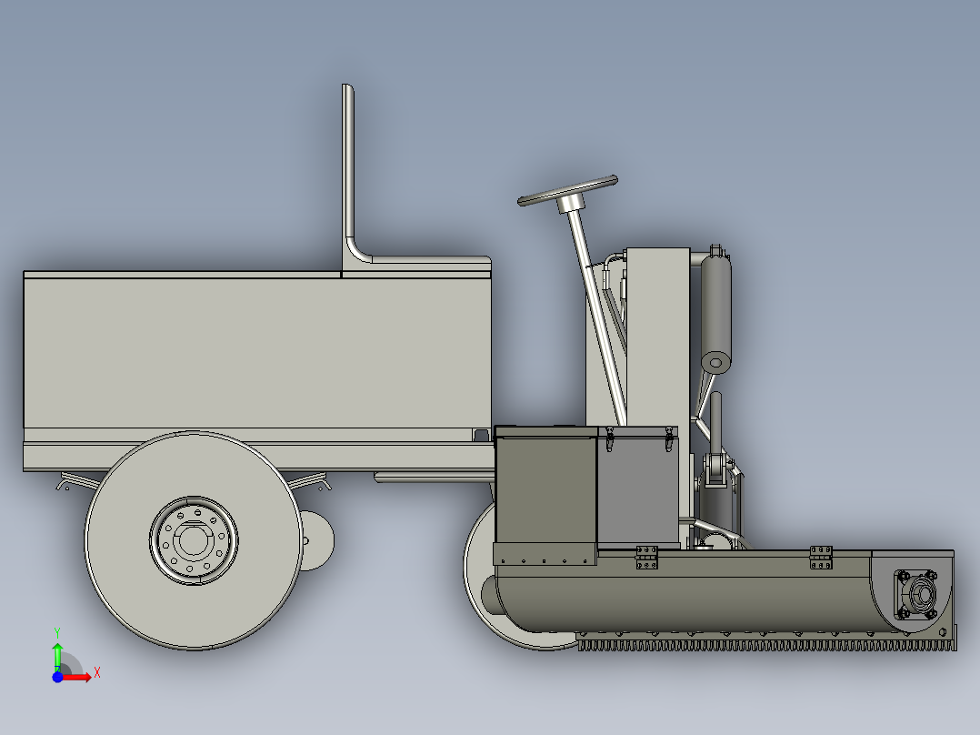 养牛自动撒料机牛场精料喂料车前视图