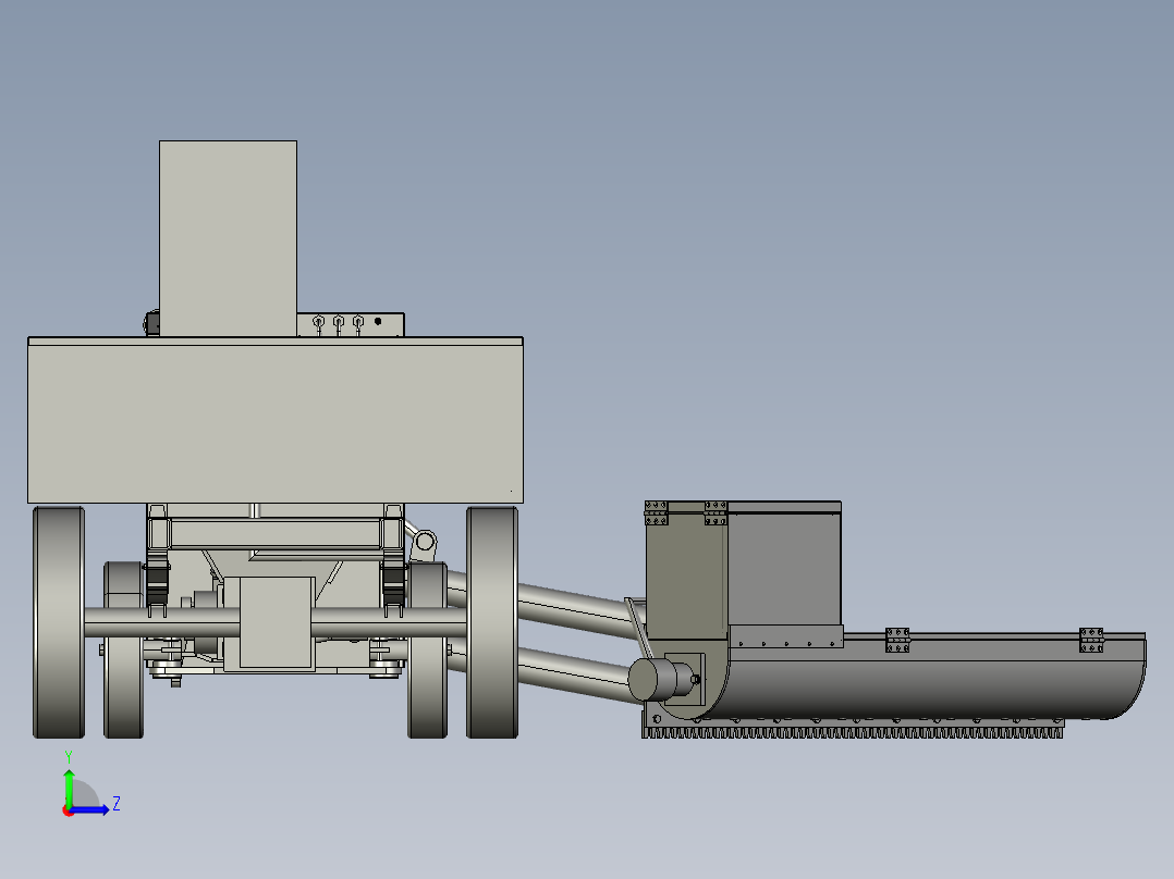 养牛自动撒料机牛场精料喂料车左视图