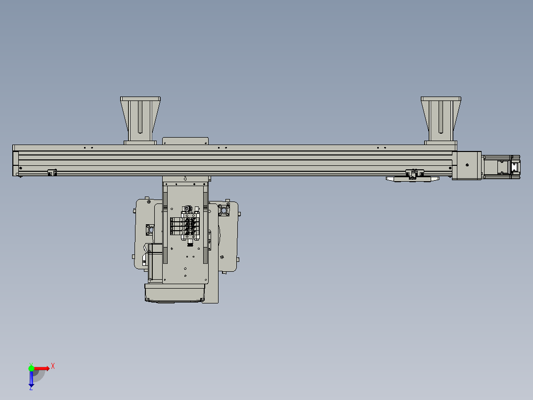 伺服方钢架子俯视图