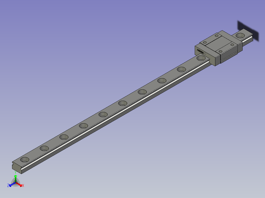 MGN12C2R295Z0H-HIWIN直线导轨组件正等轴测图