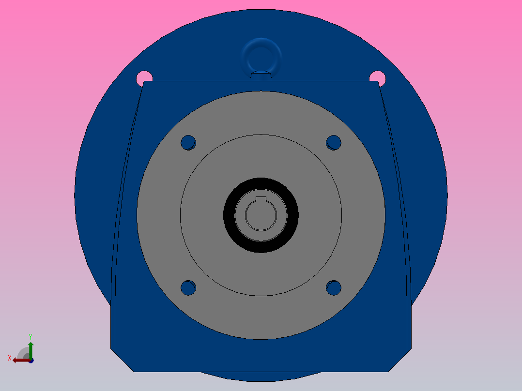RF77ZP斜齿轮减速机RF77-10.88-M1-P90-Φ300后视图