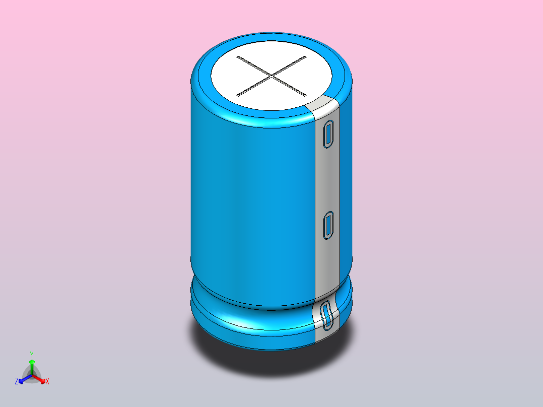 20x35蓝白底片电解电容器主视图