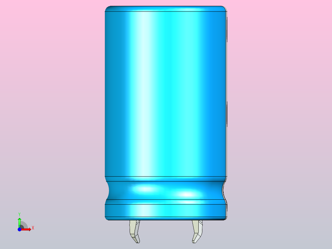 20x35蓝白底片电解电容器前视图