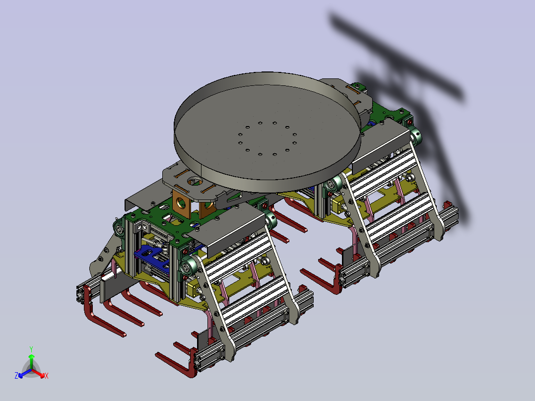 一款煤袋的双抓手设计主视图