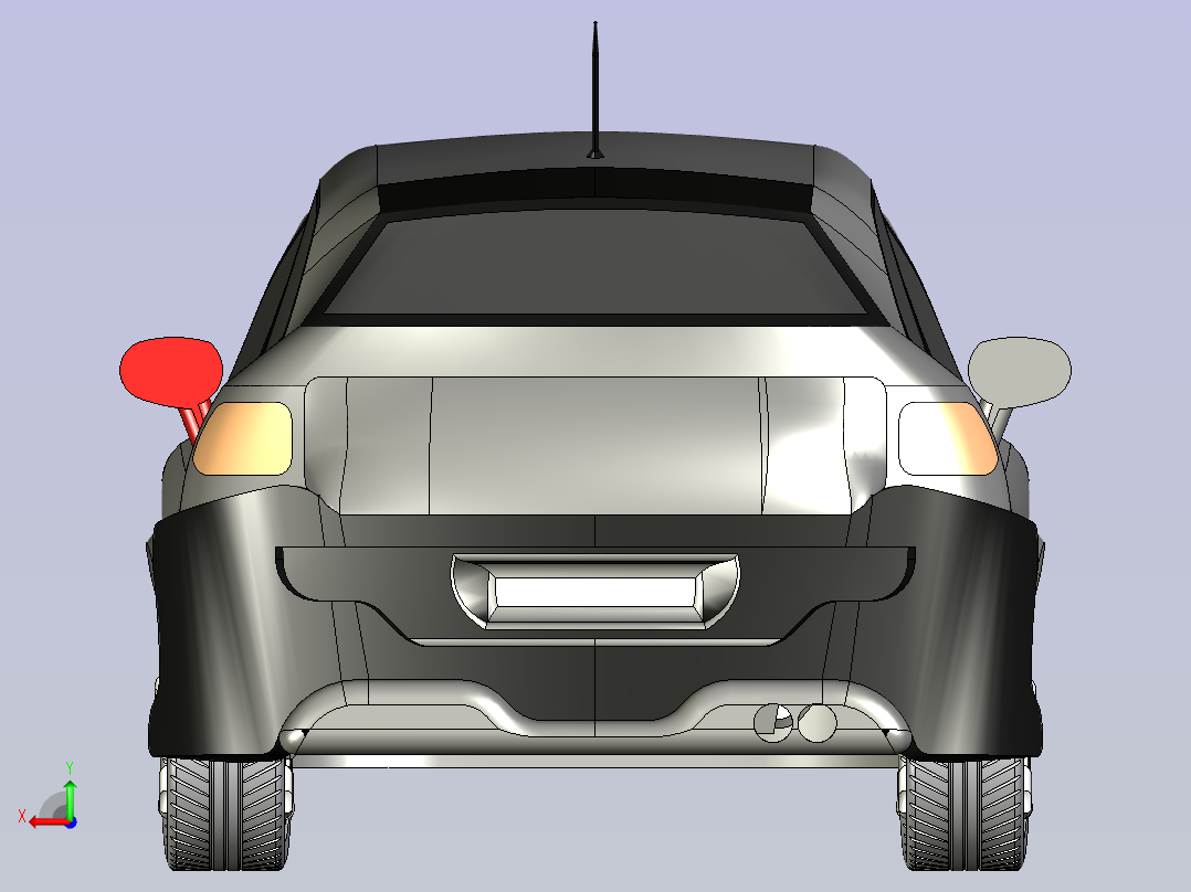 商务车 模型后视图