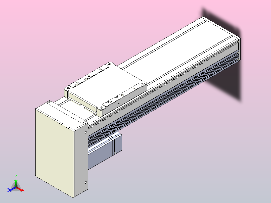 滚珠丝杠直线轴带导轨全封闭TPA-HCR-105D-1610C-L200-MP-Y-P40-N3主视图