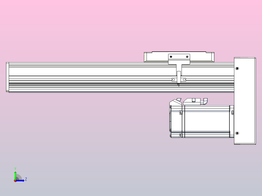 滚珠丝杠直线轴带导轨全封闭TPA-HCR-105D-1610C-L200-MP-Y-P40-N3左视图