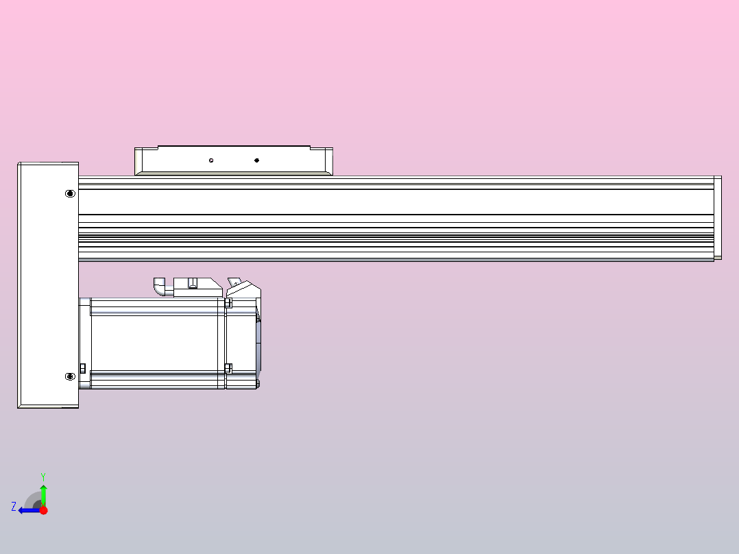 滚珠丝杠直线轴带导轨全封闭TPA-HCR-105D-1610C-L200-MP-Y-P40-N3右视图