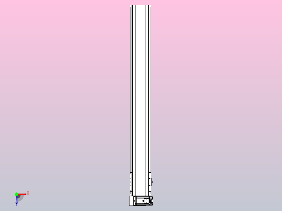 皮带直线轴半封闭可选导轨TPA-HNB-140D-120-L1050-LU-Y-P40-N3俯视图