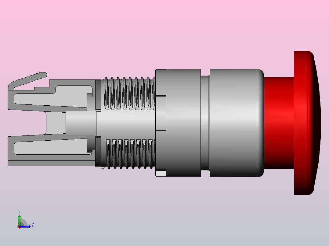 急停开关3D模型左视图