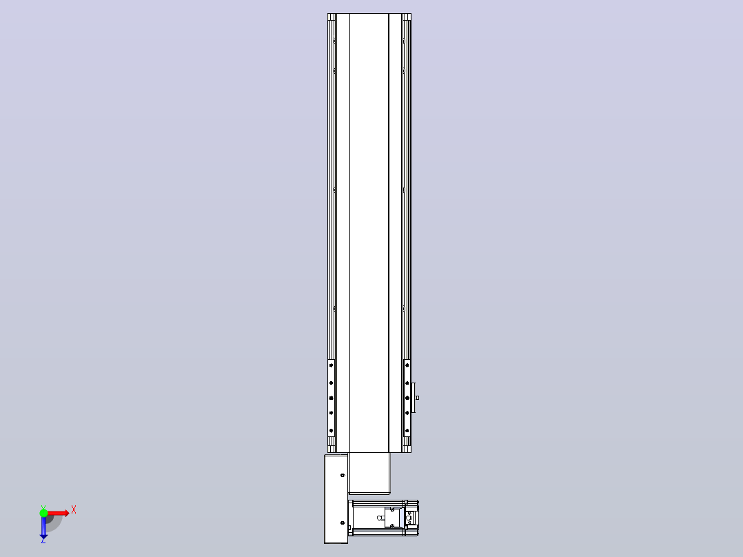 皮带直线轴半封闭可选导轨TPA-HNB-140D-120-L500-ML-C-P40-N3俯视图