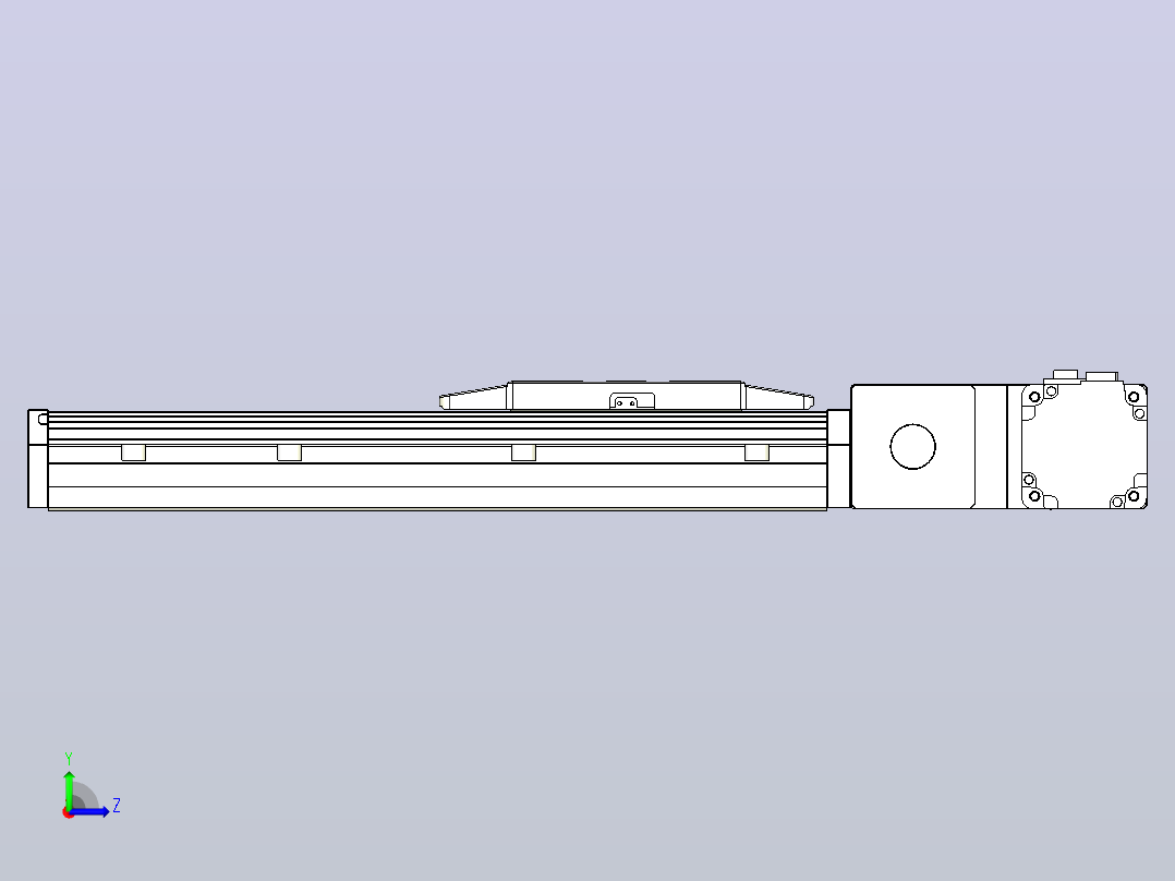 机器人皮带驱动直线轴TPA-GCB-150-P80-L200-QR-M75-N3左视图