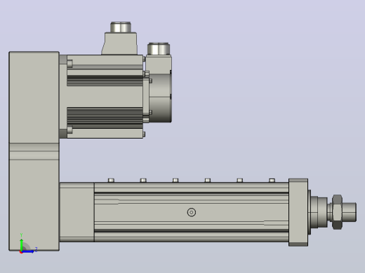 MTA80-150-P05-FF-P-P1500(2000)W-S3 MTA80电动缸 最大负载20KN 额定出力10KN 1500(2000)W电机间接安装左视缩略图