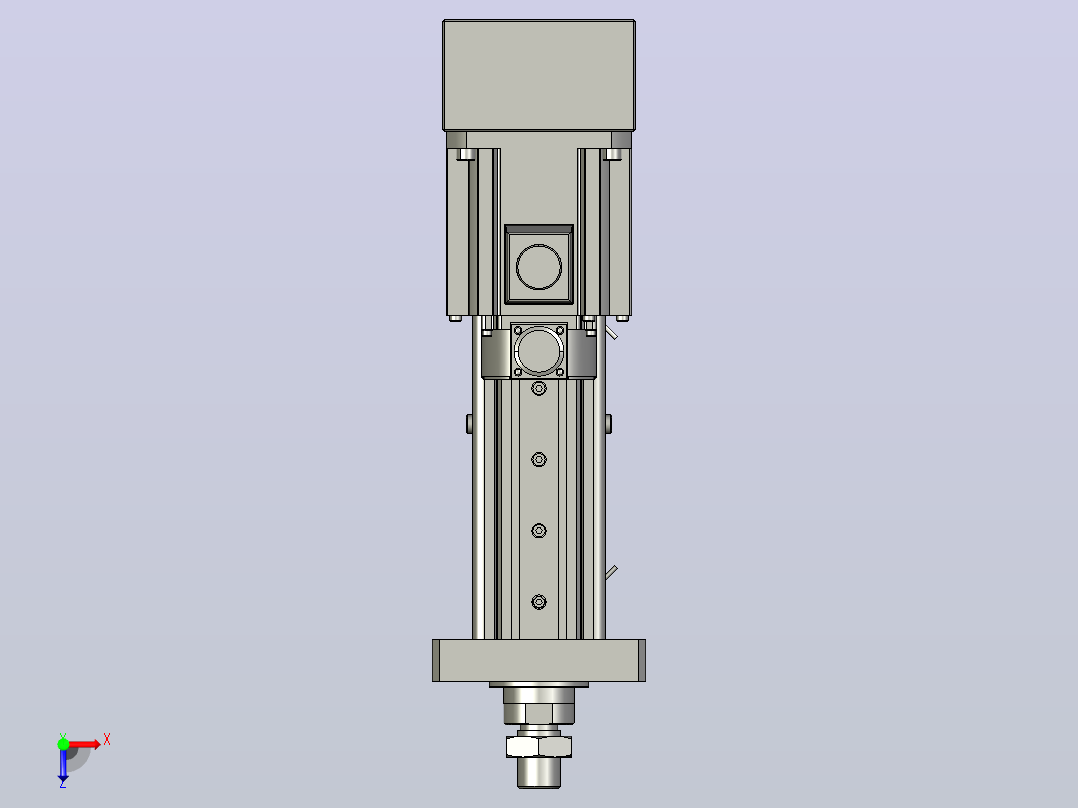 MTA80-150-P05-FF-P-P1500(2000)W-S3 MTA80电动缸 最大负载20KN 额定出力10KN 1500(2000)W电机间接安装俯视图