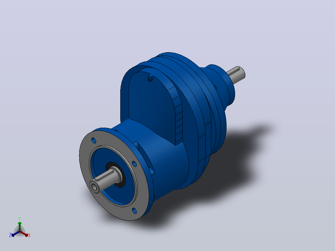 RXFS57法兰轴伸式单级斜齿轮减速机RXFS57-1.3-M1-Φ140主视图