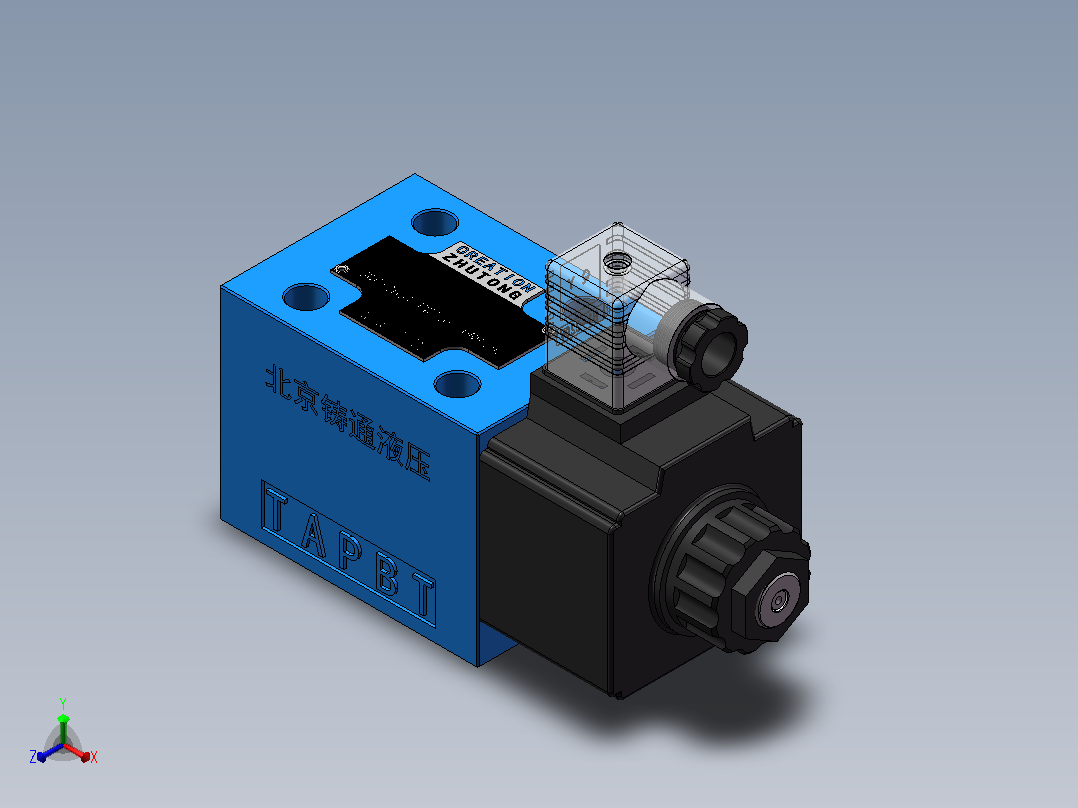 WE10B 电磁换向阀220V正等轴测图