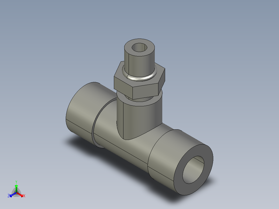 组合式三通终端管接头[JZH-3T-Z3]正等轴测图