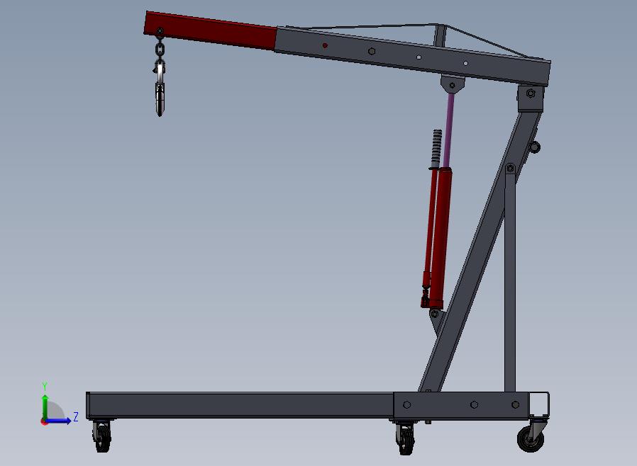 B09-单臂液压吊车左视图