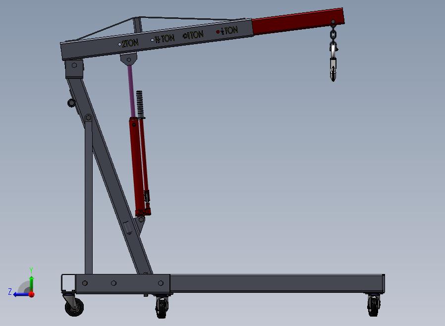 B09-单臂液压吊车右视图