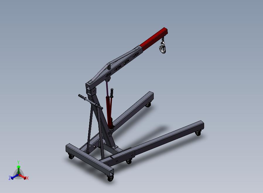 B09-单臂液压吊车正等轴测图