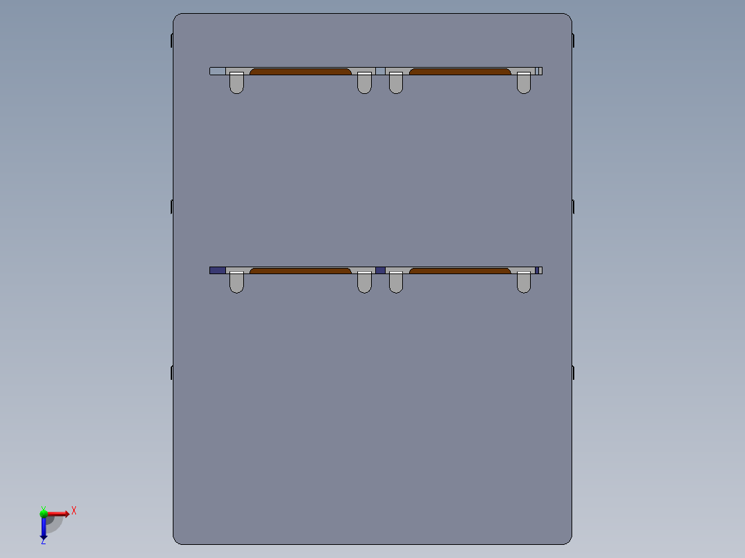 电子机箱结构设计(sw12+说明书+cad)俯视图