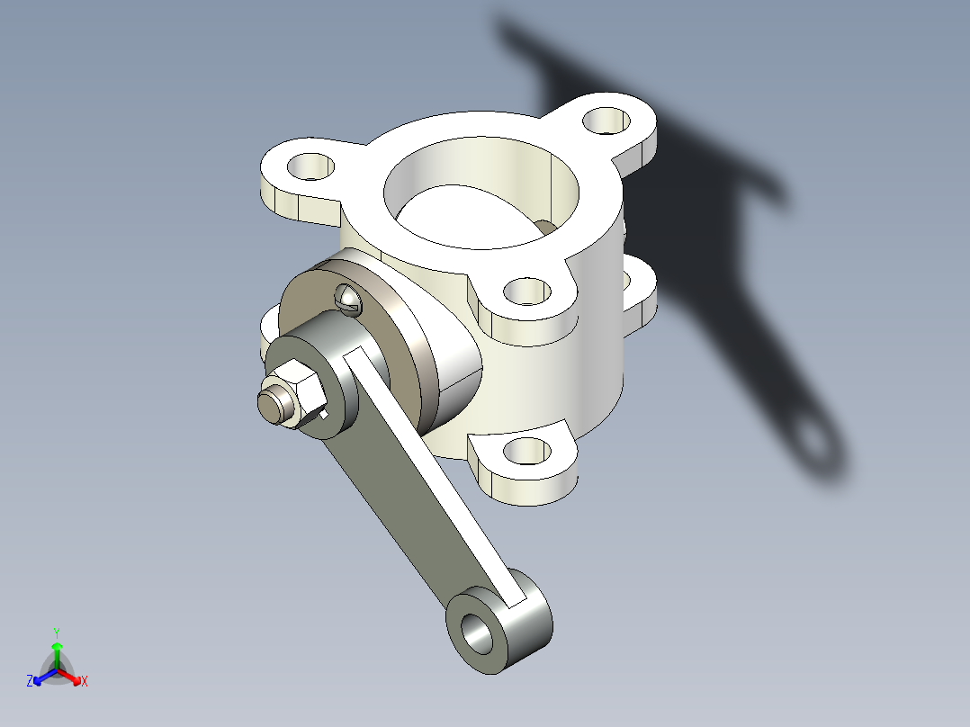 节气门体3D模型正等轴测图