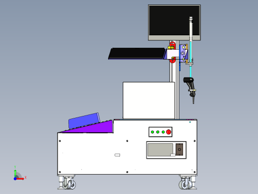 在线自动称重机 3D图 机械设计自动化3D模型参考资料素材前视缩略图