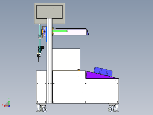 在线自动称重机 3D图 机械设计自动化3D模型参考资料素材后视缩略图