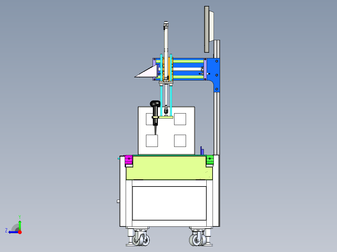 在线自动称重机 3D图 机械设计自动化3D模型参考资料素材右视图