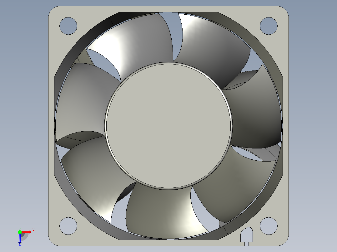 FAN60-38散热风扇模型俯视图