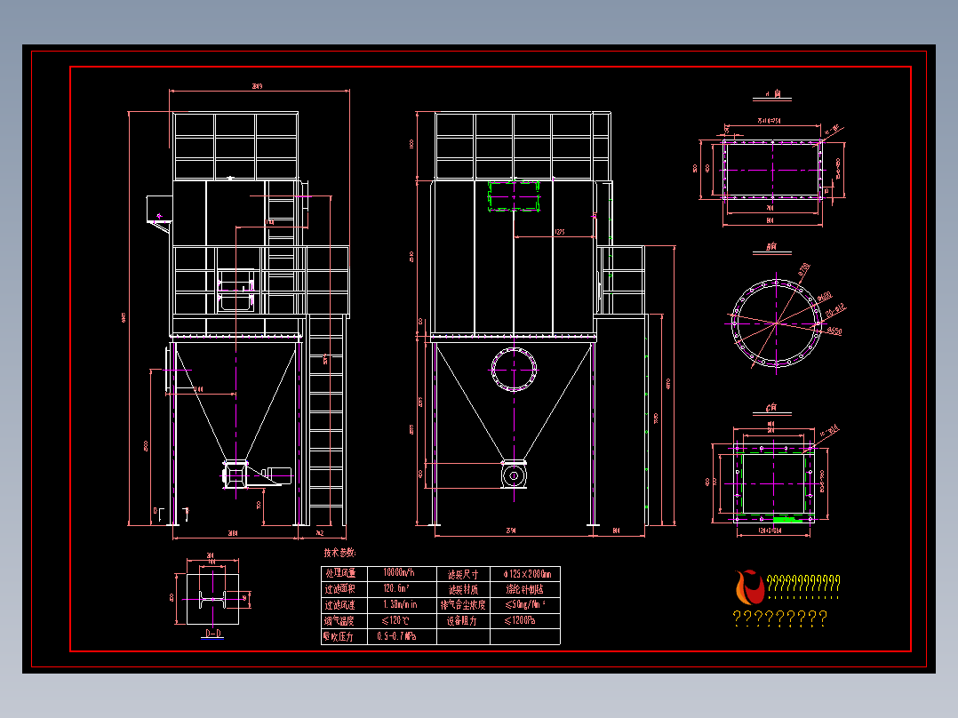 10000m3布袋除尘器设计图