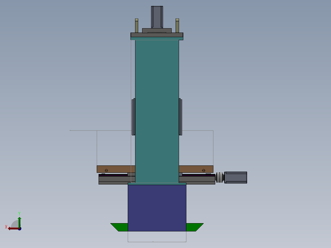 立式三轴激光雕刻机3d图纸+2d总装配图 数控三轴联动雕铣机3d模型后视图