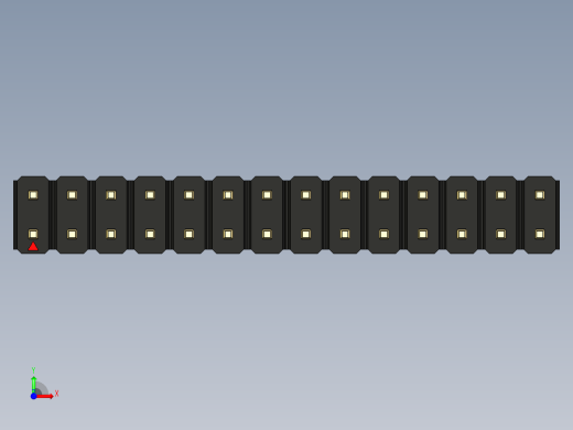 彩色公头100mil（2.54mm）系列-DS1021_black_2x14p_100mil_Type1_rev1.0前视缩略图