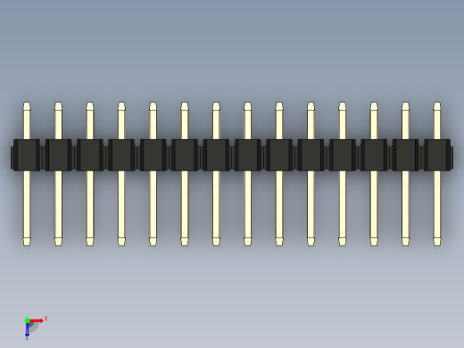 彩色公头100mil（2.54mm）系列-DS1021_black_2x14p_100mil_Type1_rev1.0俯视缩略图